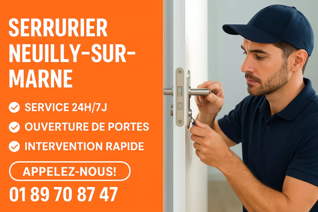 Serrurier d’urgence à Neuilly sur Marne ? Ouverture de porte, remplacement de serrure. Intervention en 30 min – Appelez le 01 89 70 87 47.