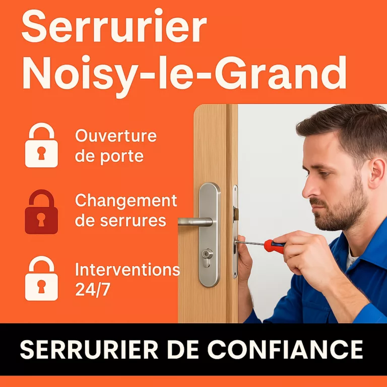 Serrurier à Noisy-le-Grand - SOS Serrurier IDF intervient 24h/24 pour l’ouverture de porte, changement de serrure, effraction. Disponible à Noisy-le-Grand et en Île-de-France.