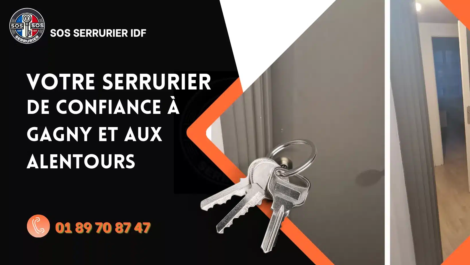 Serrurier à Gagny 93220 intervenant en urgence pour ouverture de porte